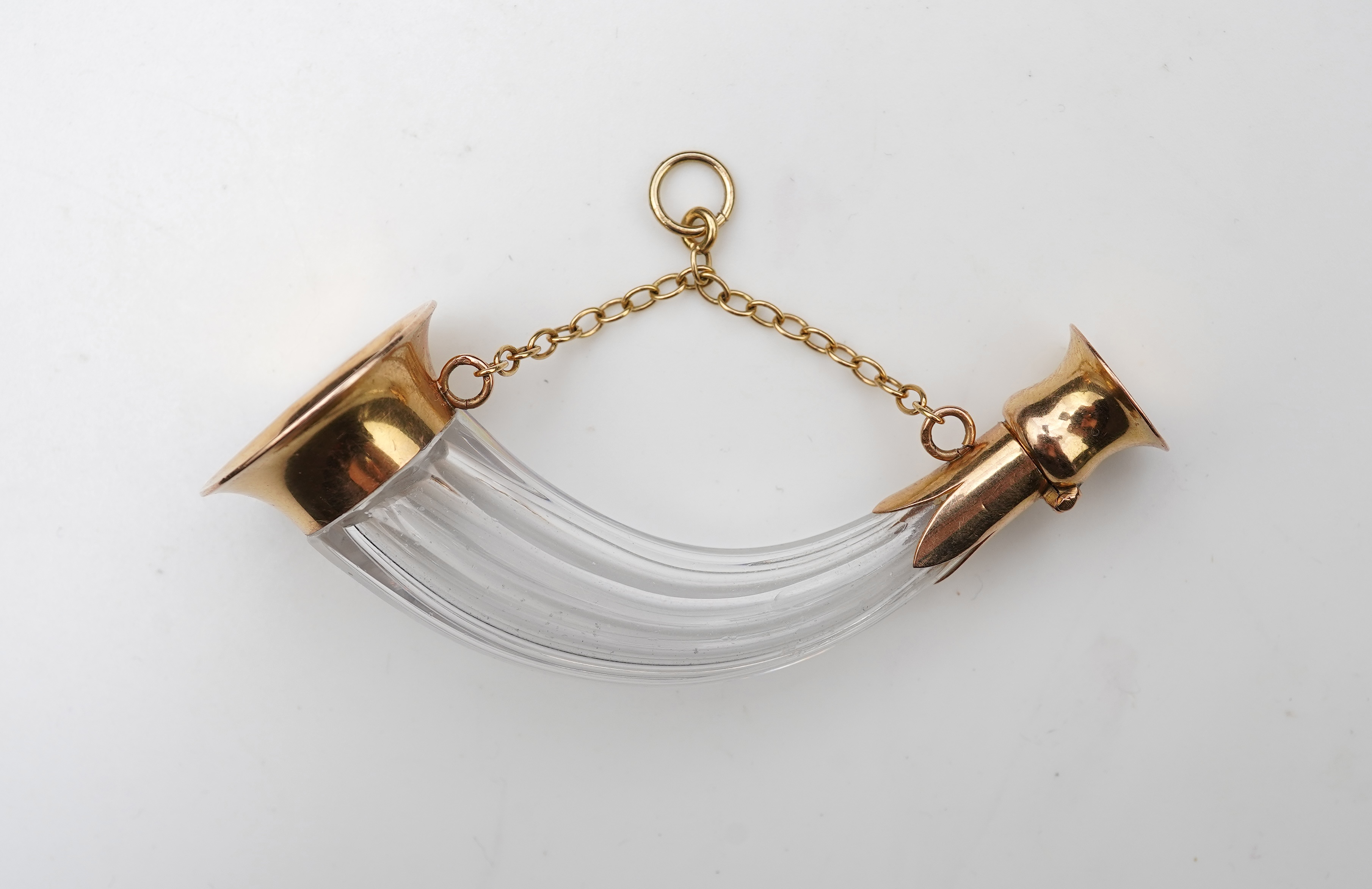 A gold and glass scent bottle, France, late 19th/early 20th century